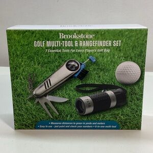 NIB Brookstone Silver and Black Multi-Tool and Rangefinder Set